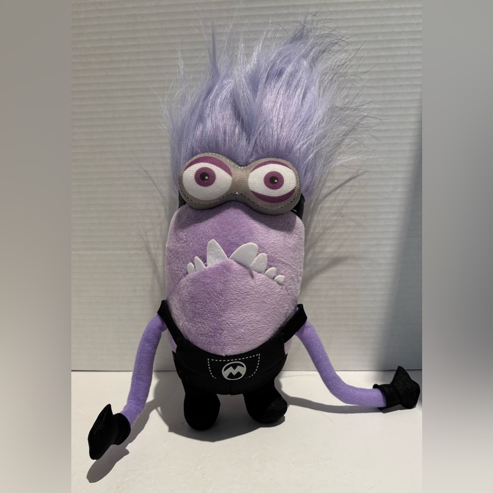 Evil Purple Minion Plush Toy 2 Eyes, Goggles,10" Tall Despicable Me